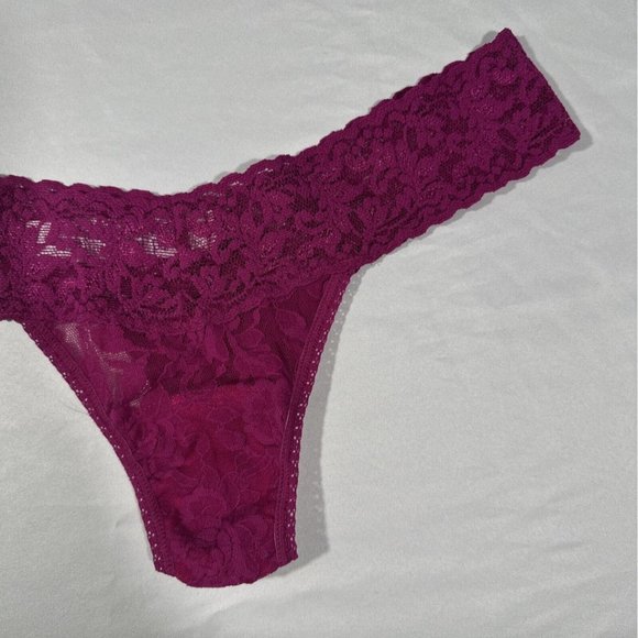 NEW $24 Hanky Panky Lace Low rise Thongs in Fuchsia Pink [SZ‎ OS] #5969 - Picture 4 of 9